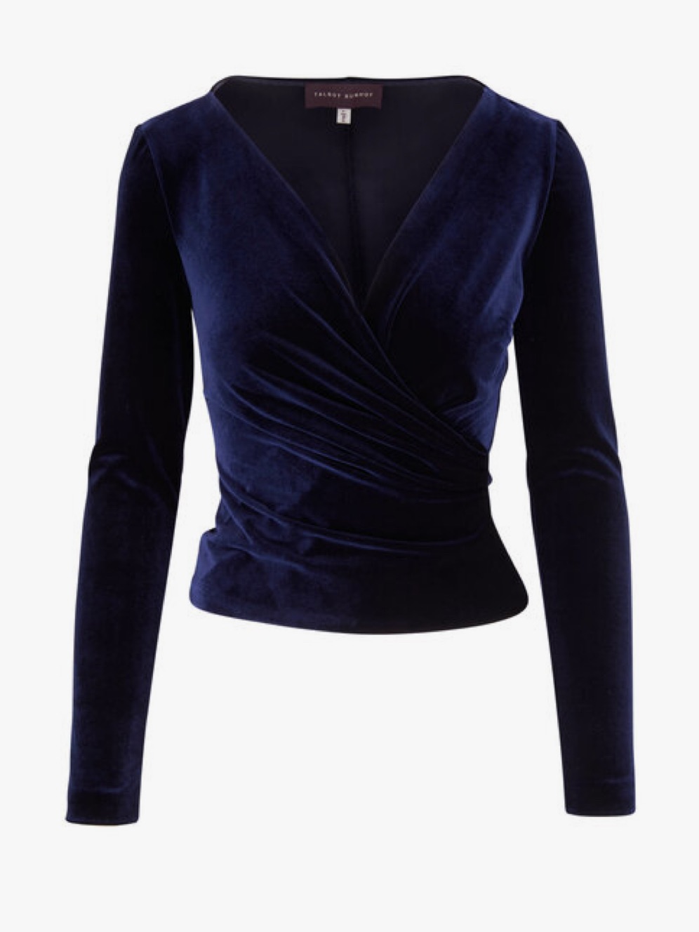 Nwt Talbot Runhof Midnight Stretch Velvet Top